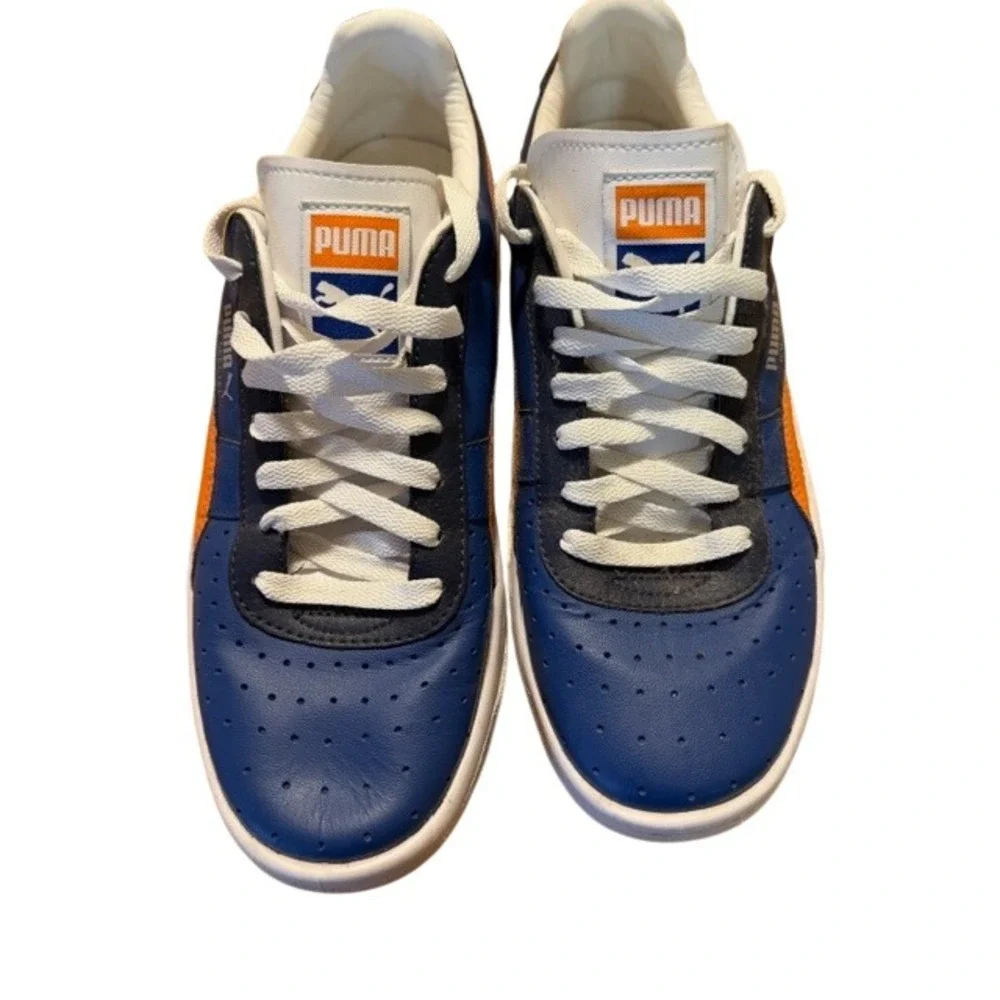 Puma GV Special Mens Blue Orange‎ Leather Tennis SneakerS Size 9